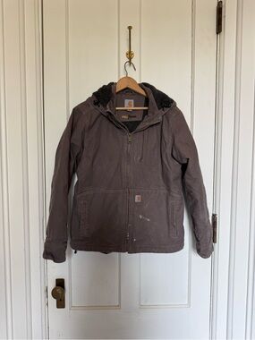 Carhartt Brown Sherpa-Lined Work Jacket